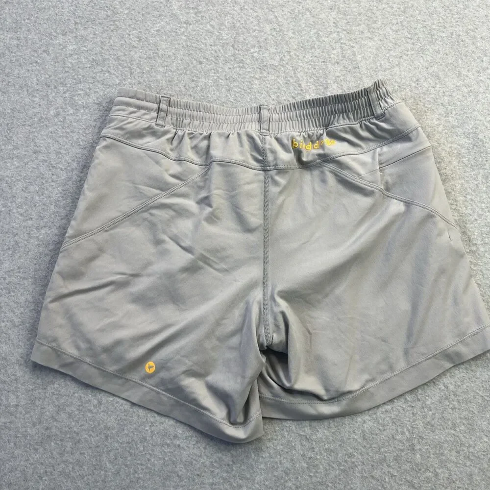 Bird Dogs Shorts Mens Small Gray Yellow Lined Boom for your Boomstick Athletic